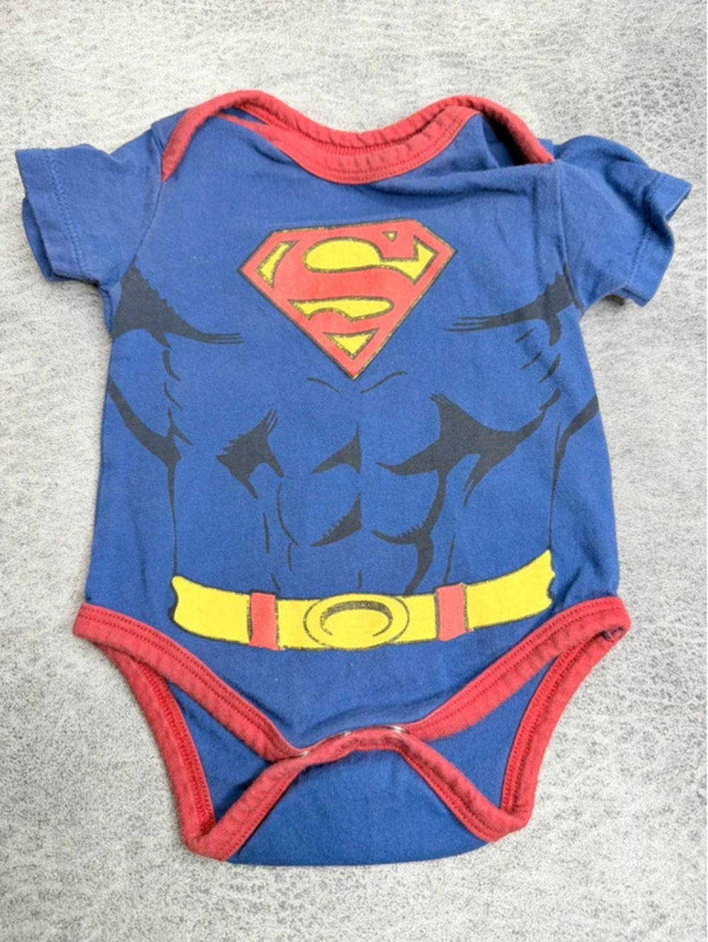 Superman Baby Bodysuit 3-6 Months DC Comics Costume Graphic Blue Red Cotton 3-6M